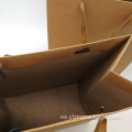 Bolsa de papel reciclable Kraft personalizada para compras con asa